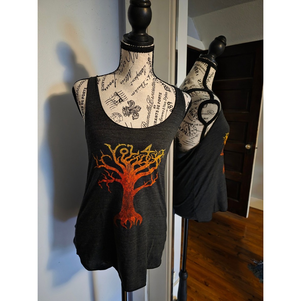 Volume 4 Vol 4 Skateboard Brand Tree Graphic‎ Tank Top Heather Gray Mens Medium